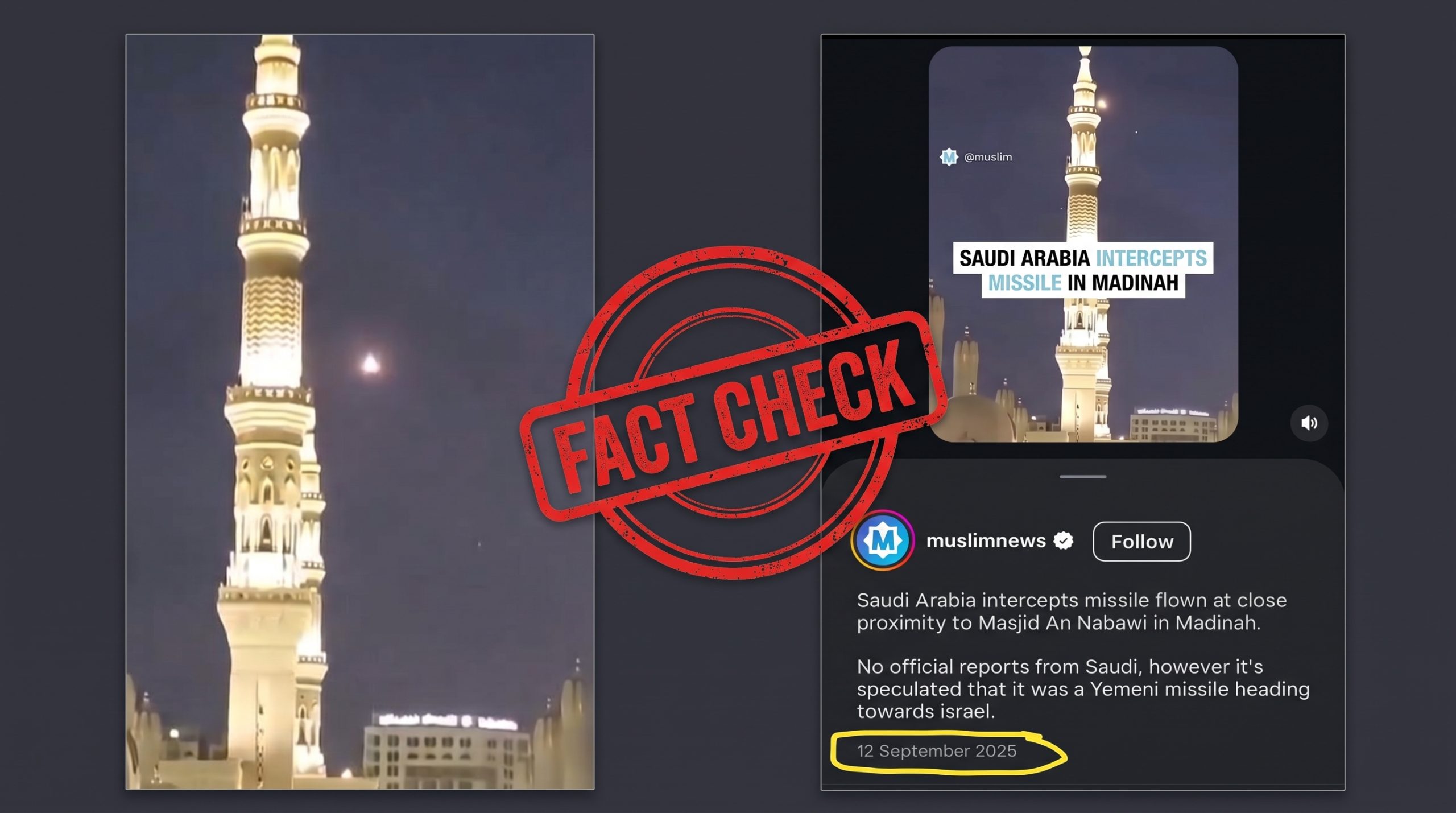 FACT CHECK: Viral ‘Makkah Drone Attack’ Video is actually 2025 Footage from Madina
