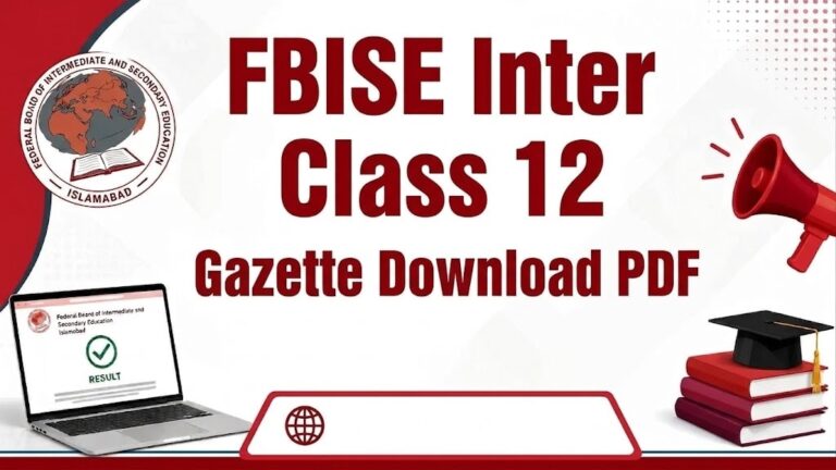 FBISE Class 12 Result 2026 Gazette Available Online, Download PDF