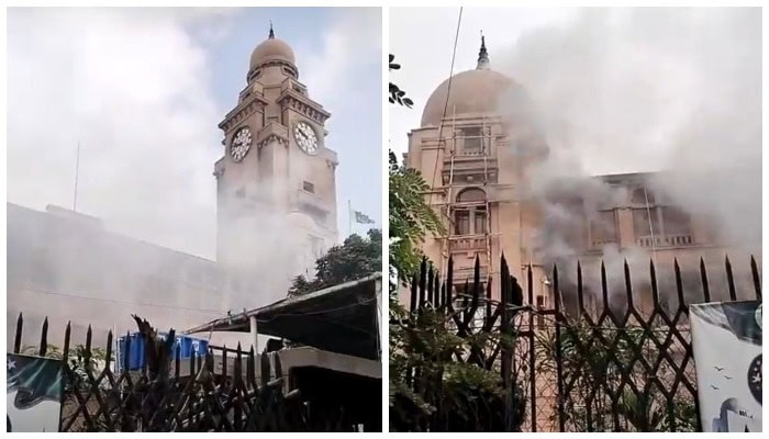 Karachi Mayor Office Completely Destroyed As Fire Erupts At Kmc Headquarters
