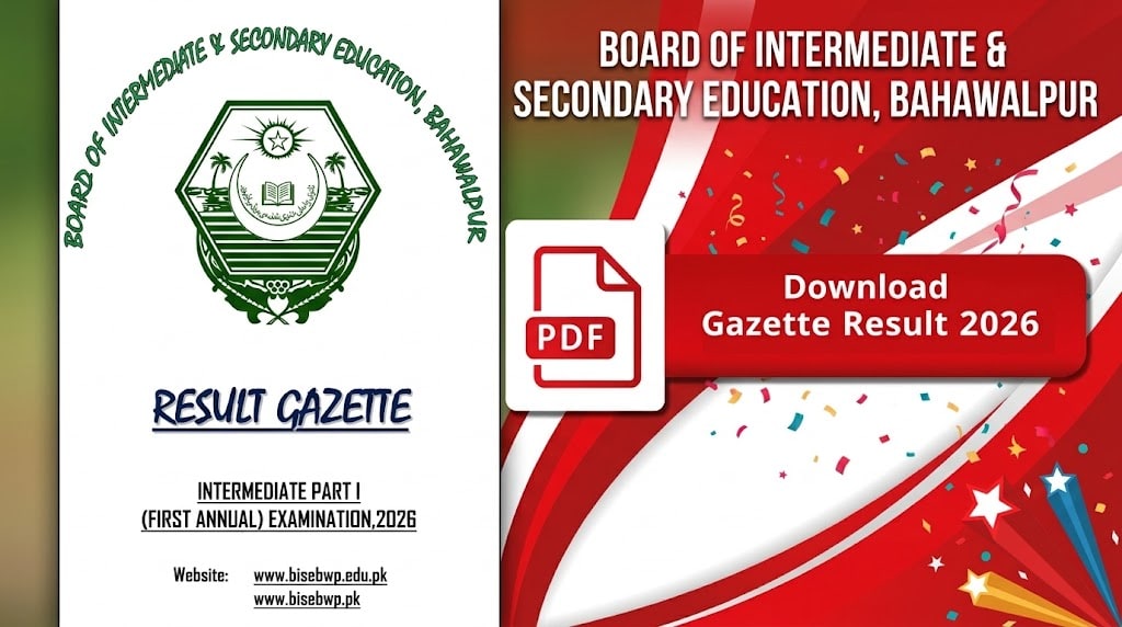 Bise Bahawalpur 11th Class Result Gazette 2026 Pdf Download Check 1st Year Results Online