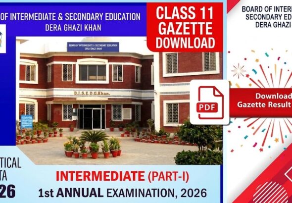 Bise Dg Khan 11th Class Result Gazette 2026 Pdf Download