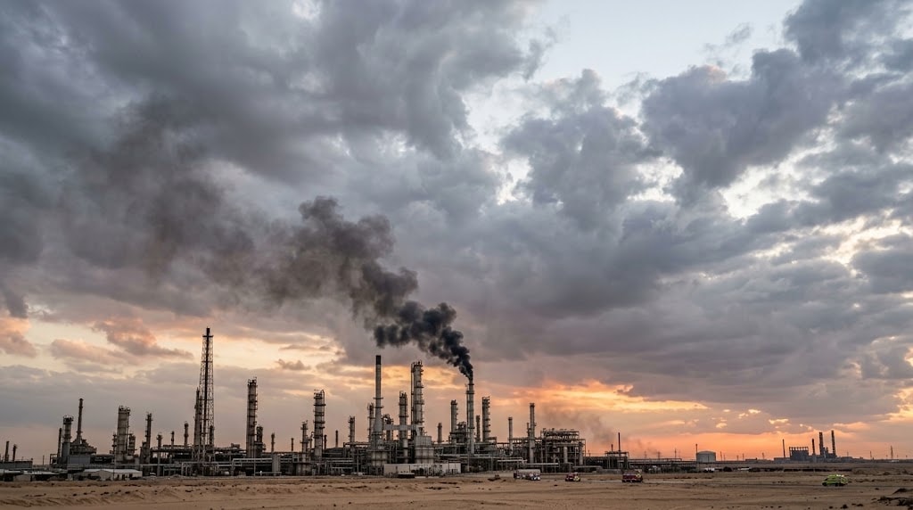 Huge Fire Erupts Near Riyadh Aramco Site Amid Possible Houthi Attack