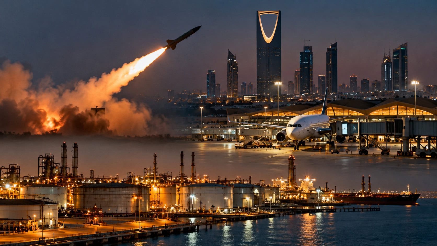 Saudi Arabia Faces Houthi Attacks Targeting Riyadh Airport Yanbu Oil Hub And Rabigh Refinery