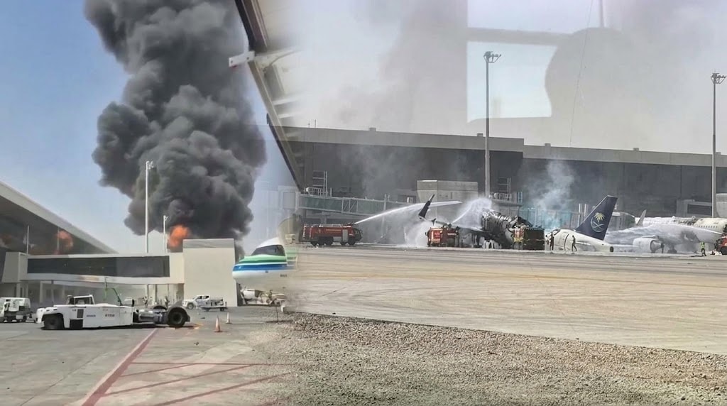 Saudia Airbus A310 200 Damaged As Ballistic Missile Attack Rocks Riyadh Airport