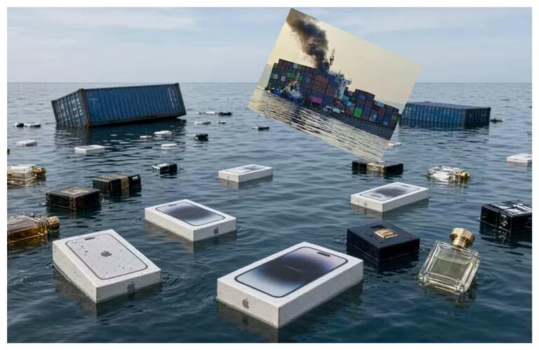 Viral Video Shows Iphones Floating In Strait Of Hormuz After Cargo Ship Sinks
